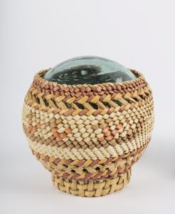 Fish Float Covered with Twined Basketry