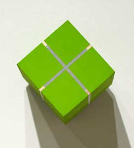 Cube Suspended from a Point (Green)