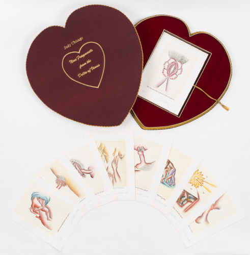 Judy Chicago Judy Chicago, Nine Fragments from the Delta of Venus, 2004. Color intaglio, suite of nine with portfolio box, 10 ½ × 7 ¼ inches. Collection of the Scottsdale Museum of Contemporary Art. Segura Publishing Company Archive, purchased with funds from an anonymous donor