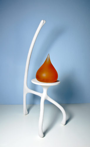 John Tinker, ll Boccia, 2002. Polyester resin and painted wood, 38 ½