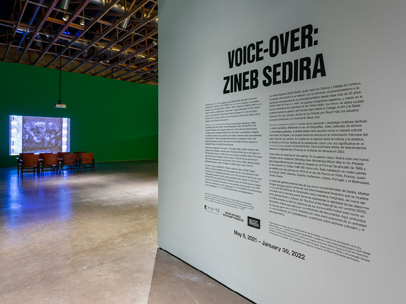 Installation view of Voice-Over: Zineb Sedira 1